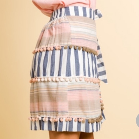 Pom Pom Striped Skirt - Picture 5 of 6